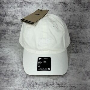 NWT Nike Club Cap Baseball Hat Adult‎ Adjustable M/L White FB8368-133 MSRP $26
